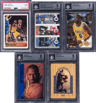 1996-97 Assorted Brands Kobe Bryant PSA/BGS MINT 9 Graded Rookie Card Collection (5)